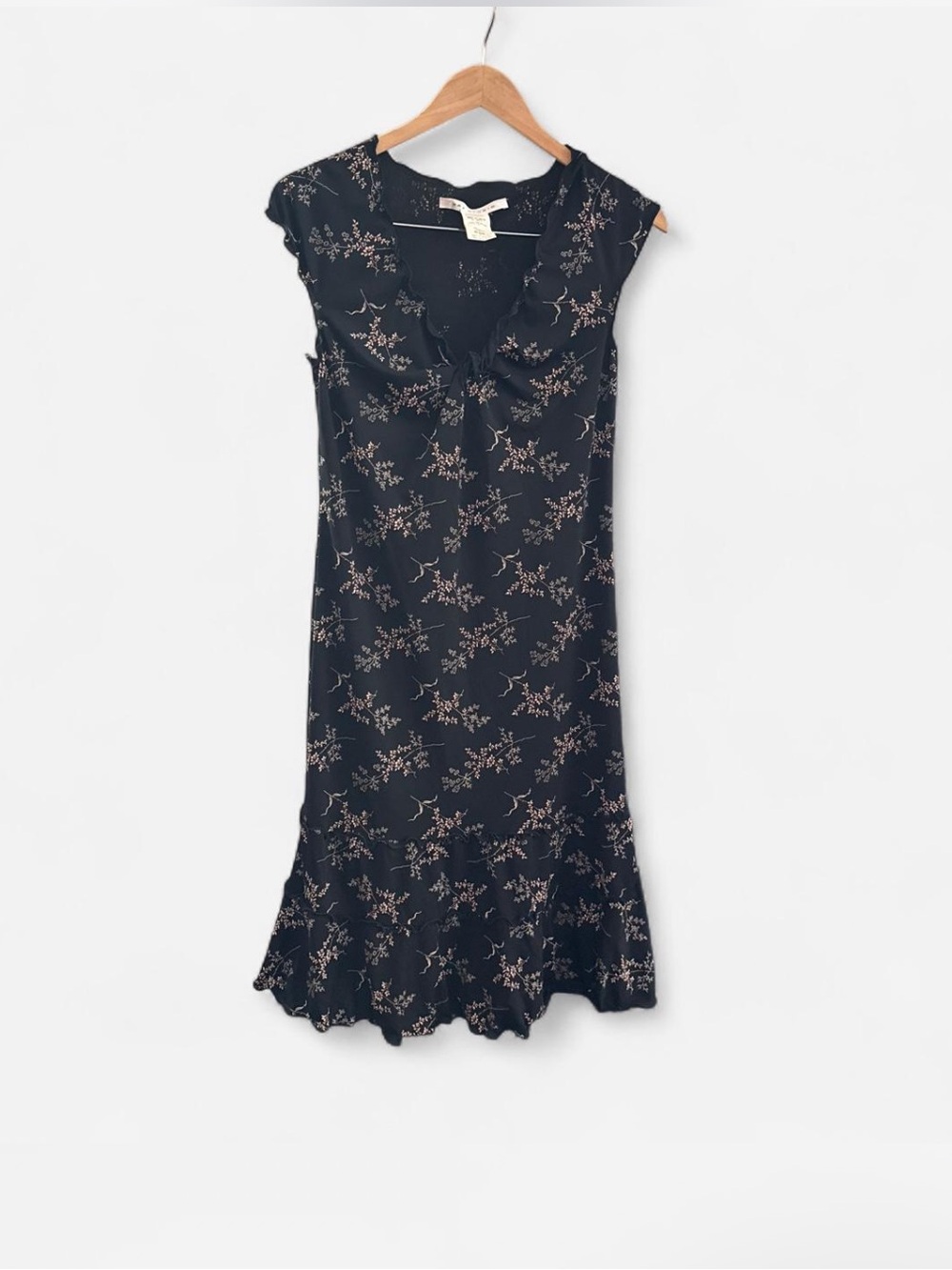Vintage 90’s Y2K Max Studio Dress size S black floral grunge babydoll Whimsigoth